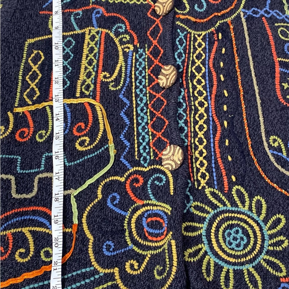 Peruvian Connection Black Jacket with Colorful Em… - image 16